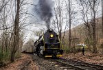 RBMN 2102 westbound in the woods above Lake Hauto on the hometown hill grade